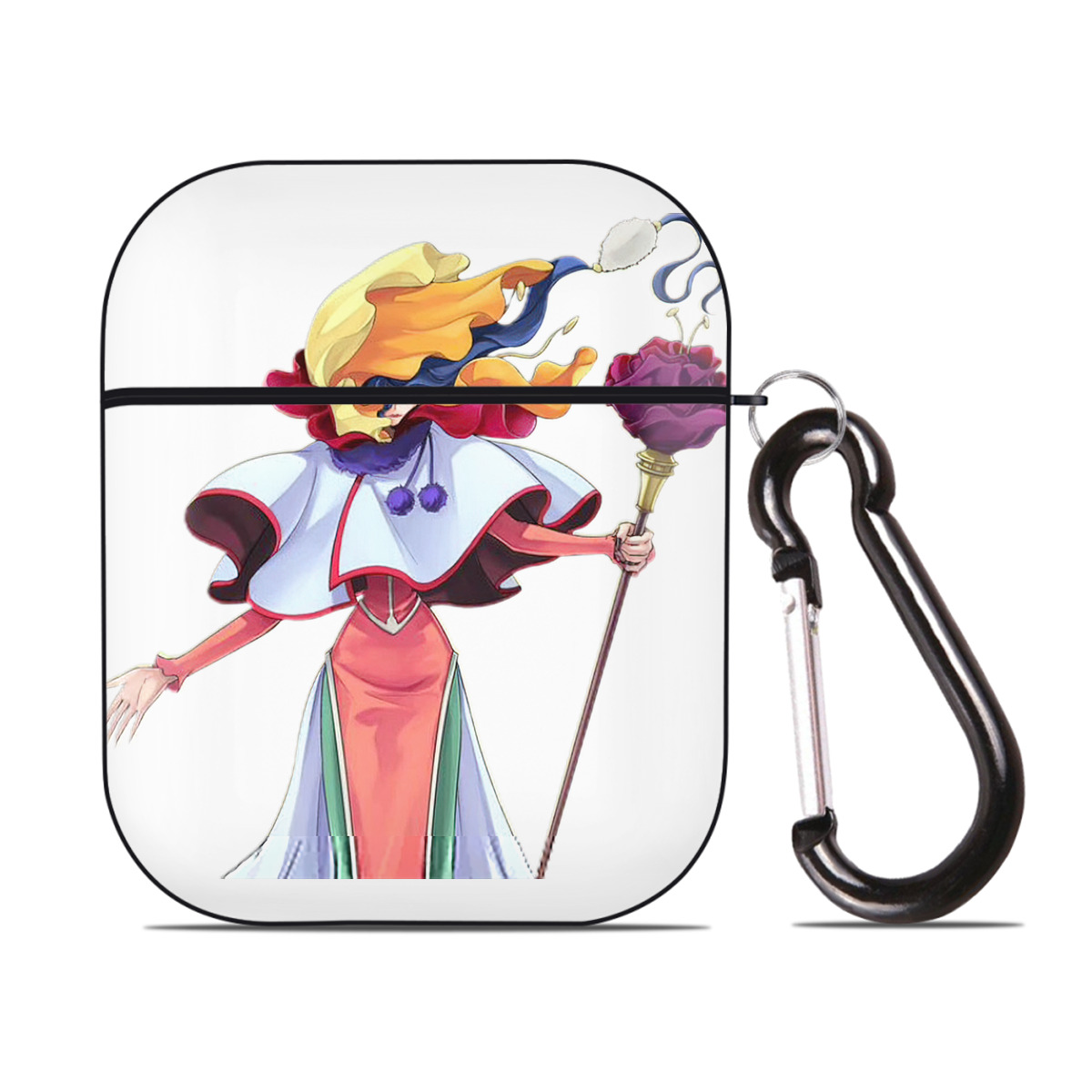 （画像用） 遊☆戯☆王 Yu-Gi-Oh! AirPods 第2世代保護ケース ハードシェル ブラック 耐衝撃・防指紋・カラビナ付き
