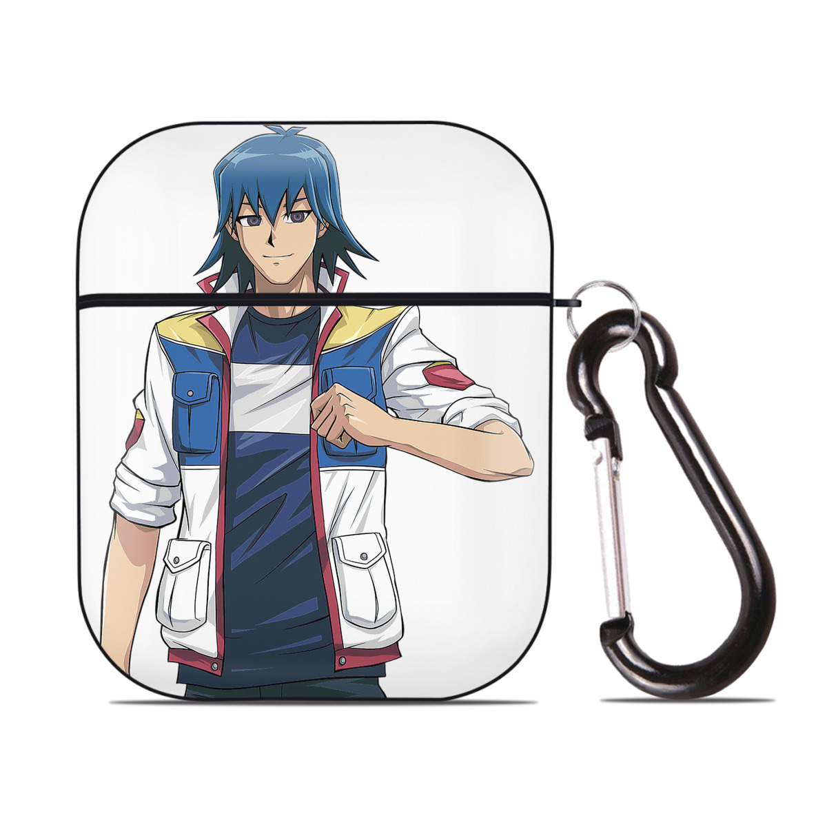 （画像用） 遊☆戯☆王 Yu-Gi-Oh! AirPods 第2世代保護ケース ハードシェル ブラック 耐衝撃・防指紋・カラビナ付き