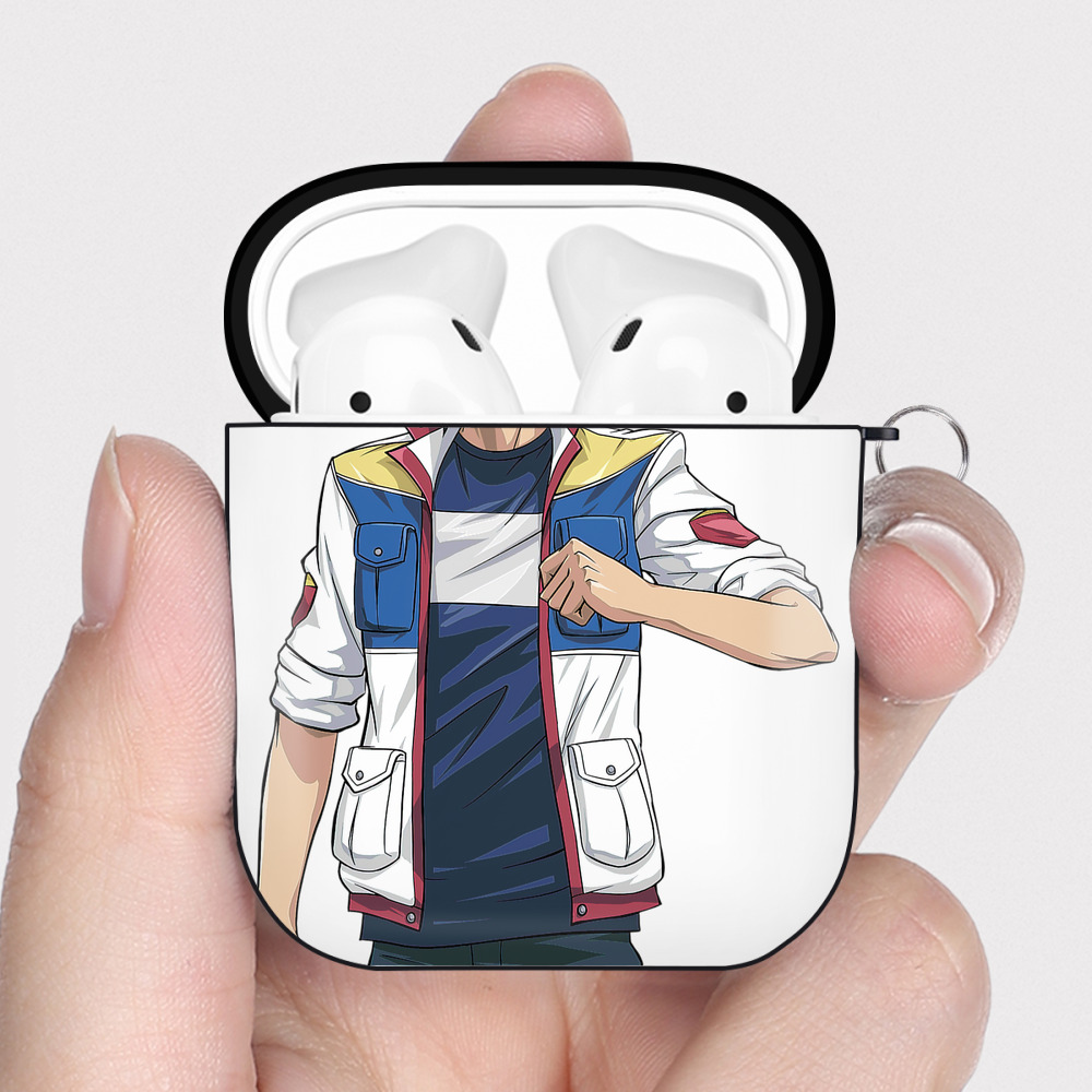 （画像用） 遊☆戯☆王 Yu-Gi-Oh! AirPods 第2世代保護ケース ハードシェル ブラック 耐衝撃・防指紋・カラビナ付き