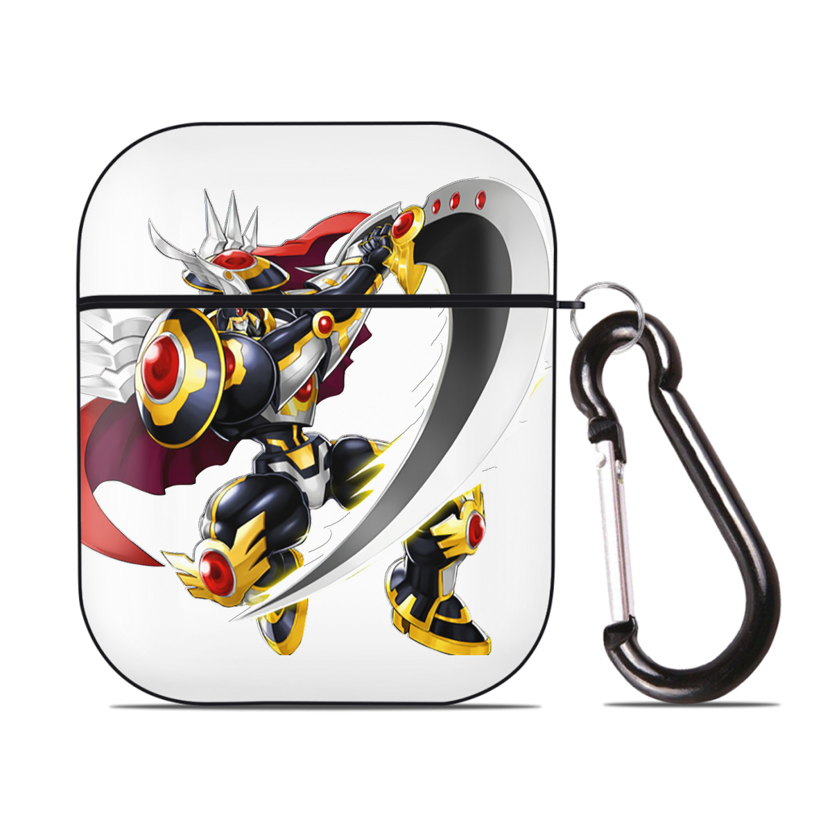 （画像用） 遊☆戯☆王 Yu-Gi-Oh! AirPods 第2世代保護ケース ハードシェル ブラック 耐衝撃・防指紋・カラビナ付き