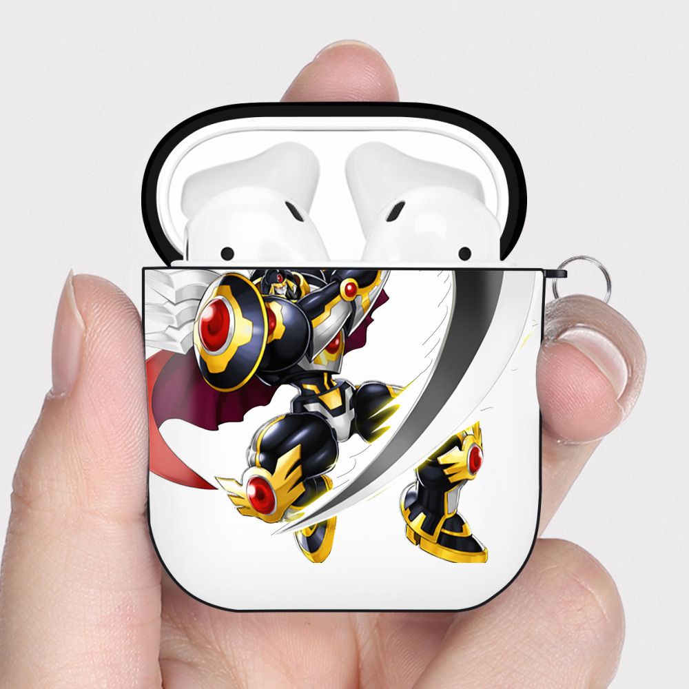 （画像用） 遊☆戯☆王 Yu-Gi-Oh! AirPods 第2世代保護ケース ハードシェル ブラック 耐衝撃・防指紋・カラビナ付き