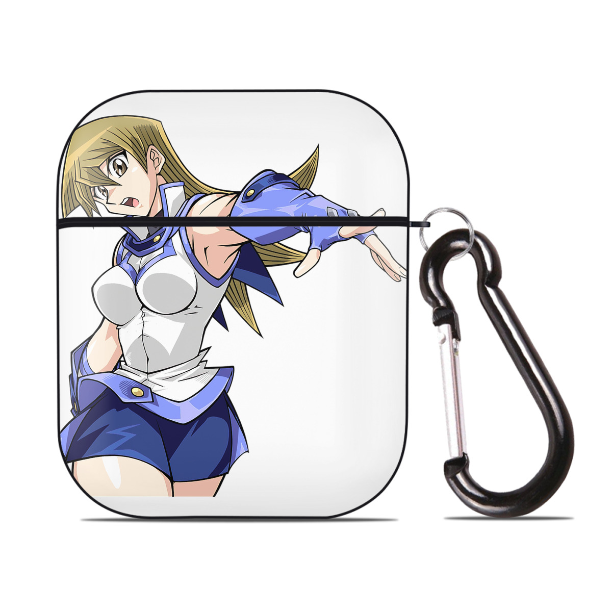 （画像用） 遊☆戯☆王 Yu-Gi-Oh! AirPods 第2世代保護ケース ハードシェル ブラック 耐衝撃・防指紋・カラビナ付き