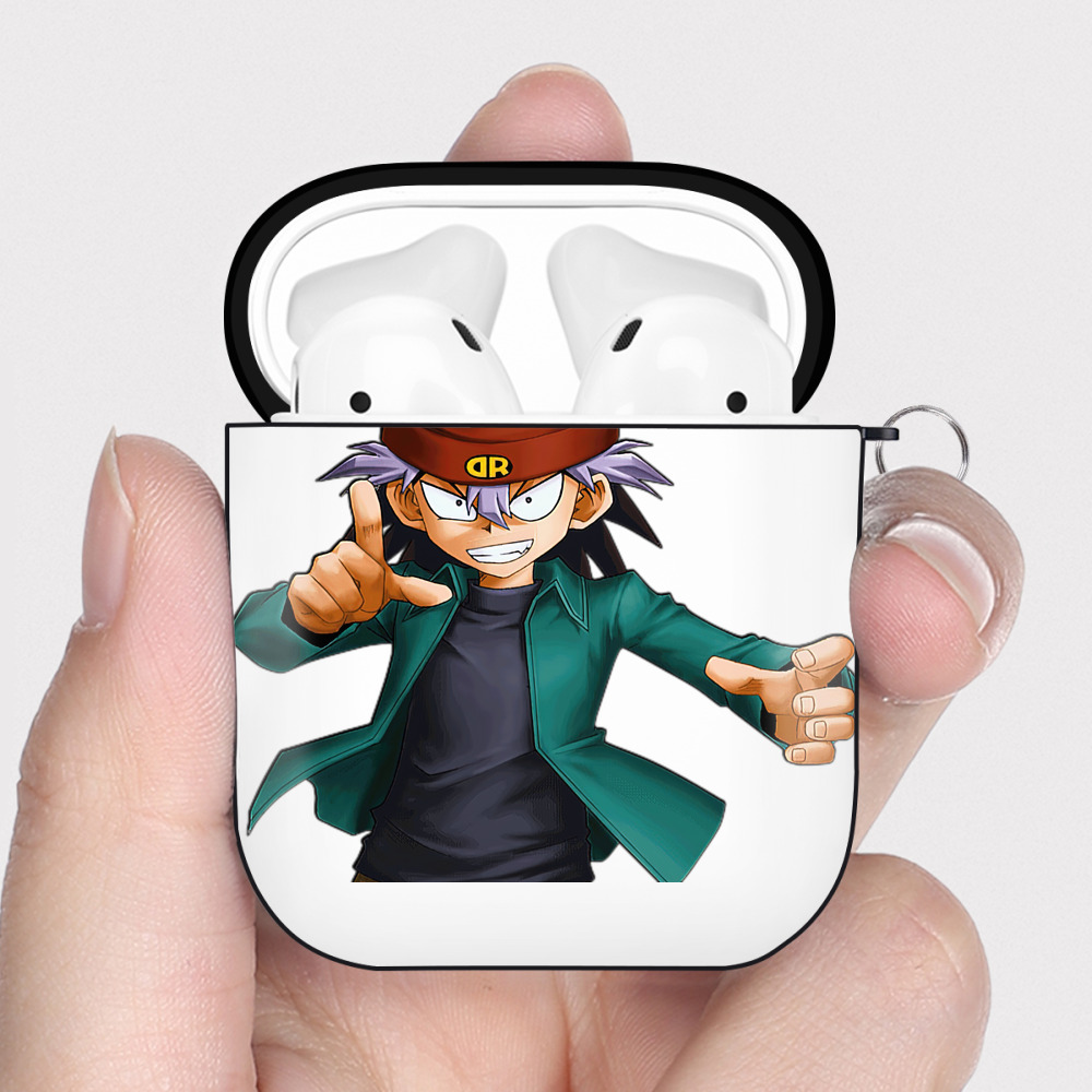 （画像用） 遊☆戯☆王 Yu-Gi-Oh! AirPods 第2世代保護ケース ハードシェル ブラック 耐衝撃・防指紋・カラビナ付き