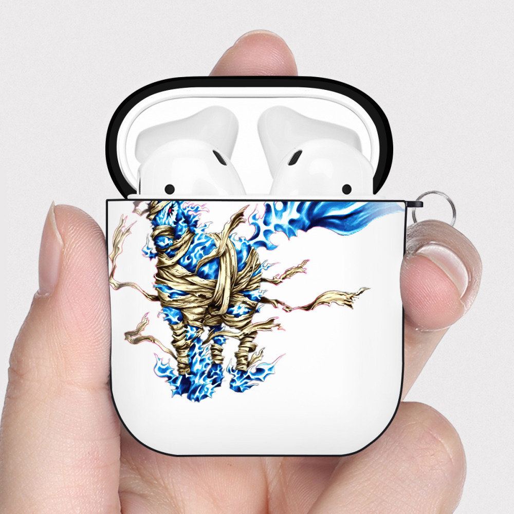 （画像用） 遊☆戯☆王 Yu-Gi-Oh! AirPods 第2世代保護ケース ハードシェル ブラック 耐衝撃・防指紋・カラビナ付き