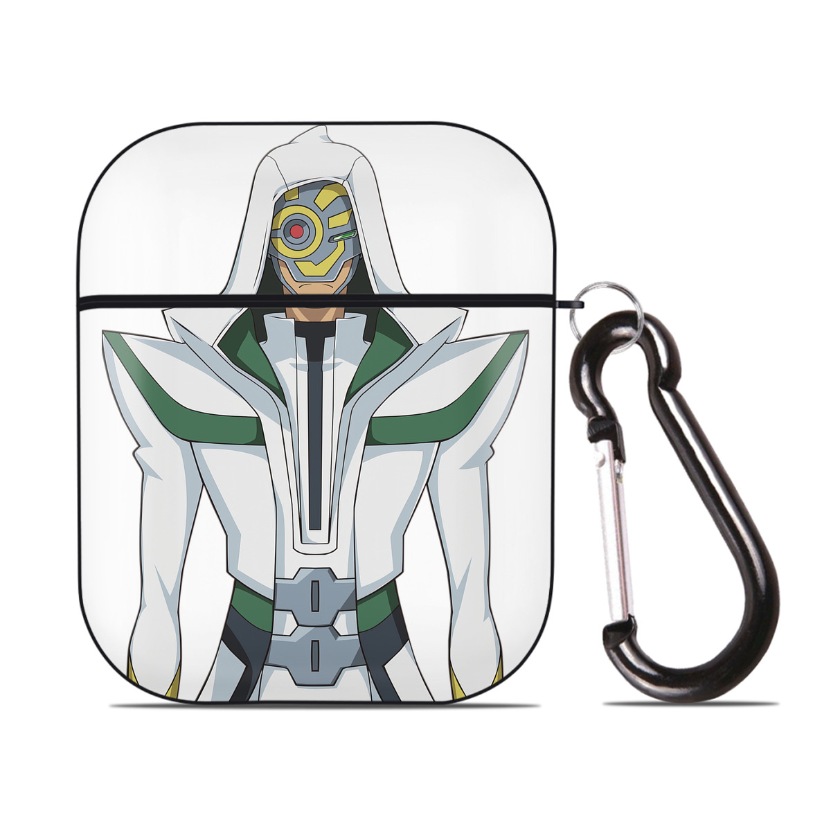 （画像用） 遊☆戯☆王 Yu-Gi-Oh! AirPods 第2世代保護ケース ハードシェル ブラック 耐衝撃・防指紋・カラビナ付き