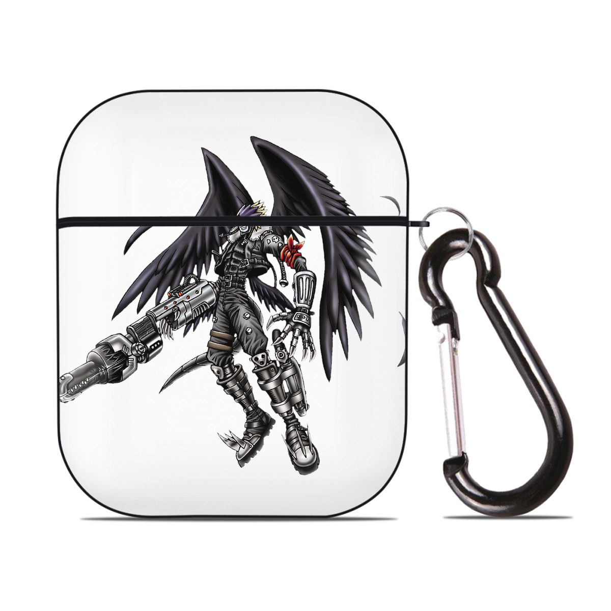 （画像用） 遊☆戯☆王 Yu-Gi-Oh! AirPods 第2世代保護ケース ハードシェル ブラック 耐衝撃・防指紋・カラビナ付き