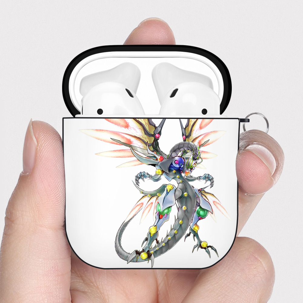 （画像用） 遊☆戯☆王 Yu-Gi-Oh! AirPods 第2世代保護ケース ハードシェル ブラック 耐衝撃・防指紋・カラビナ付き