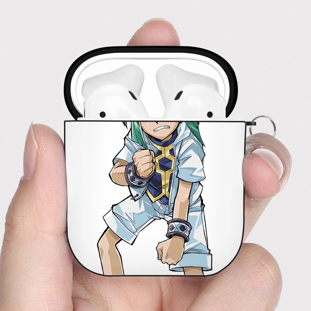 （画像用） 遊☆戯☆王 Yu-Gi-Oh! AirPods 第2世代保護ケース ハードシェル ブラック 耐衝撃・防指紋・カラビナ付き