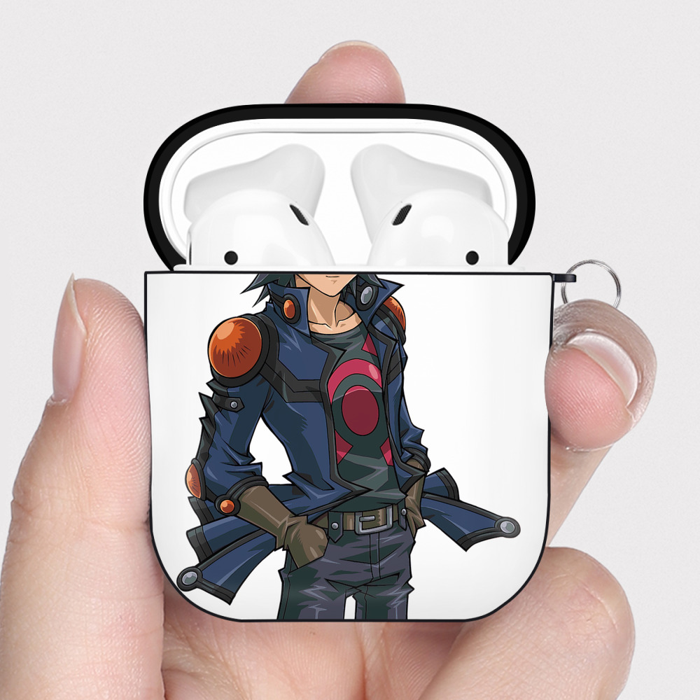 （画像用） 遊☆戯☆王 Yu-Gi-Oh! AirPods 第2世代保護ケース ハードシェル ブラック 耐衝撃・防指紋・カラビナ付き