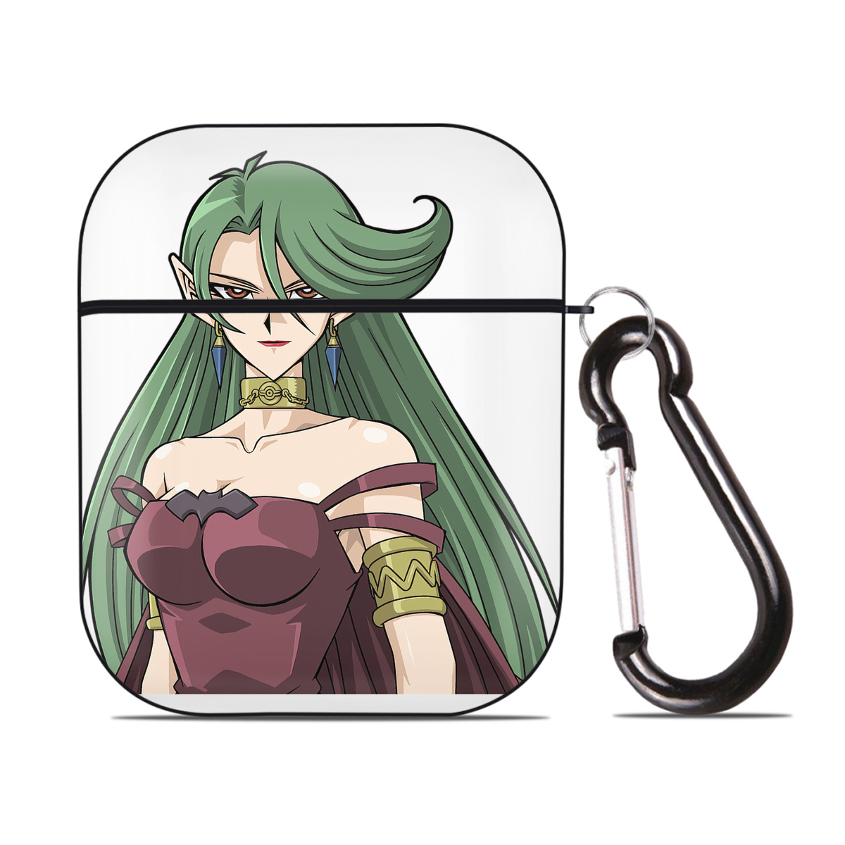 （画像用） 遊☆戯☆王 Yu-Gi-Oh! AirPods 第2世代保護ケース ハードシェル ブラック 耐衝撃・防指紋・カラビナ付き