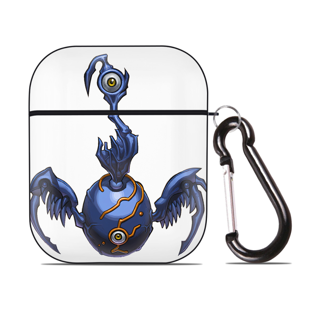 （画像用） 遊☆戯☆王 Yu-Gi-Oh! AirPods 第2世代保護ケース ハードシェル ブラック 耐衝撃・防指紋・カラビナ付き
