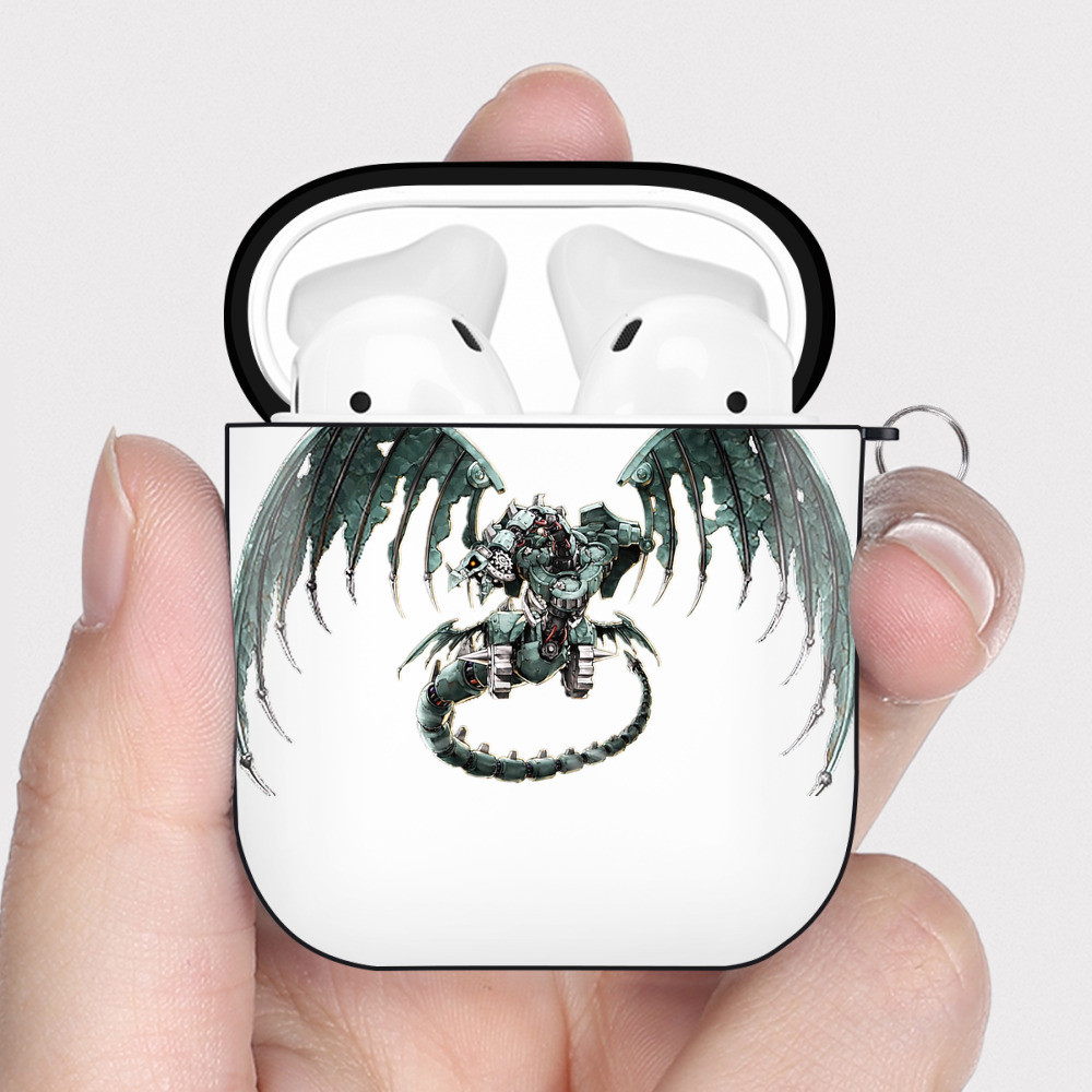 （画像用） 遊☆戯☆王 Yu-Gi-Oh! AirPods 第2世代保護ケース ハードシェル ブラック 耐衝撃・防指紋・カラビナ付き