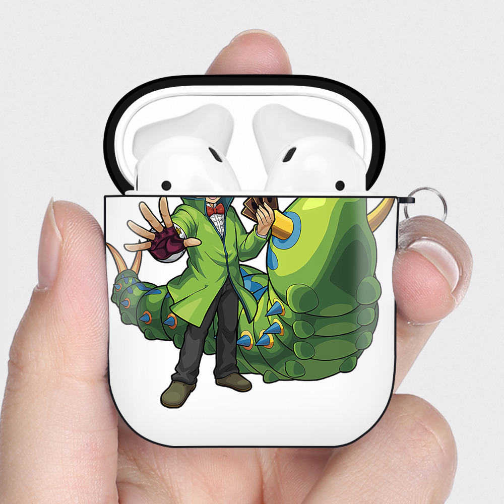 （画像用） 遊☆戯☆王 Yu-Gi-Oh! AirPods 第2世代保護ケース ハードシェル ブラック 耐衝撃・防指紋・カラビナ付き