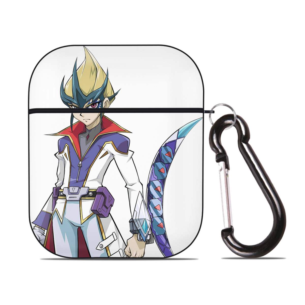 （画像用） 遊☆戯☆王 Yu-Gi-Oh! AirPods 第2世代保護ケース ハードシェル ブラック 耐衝撃・防指紋・カラビナ付き
