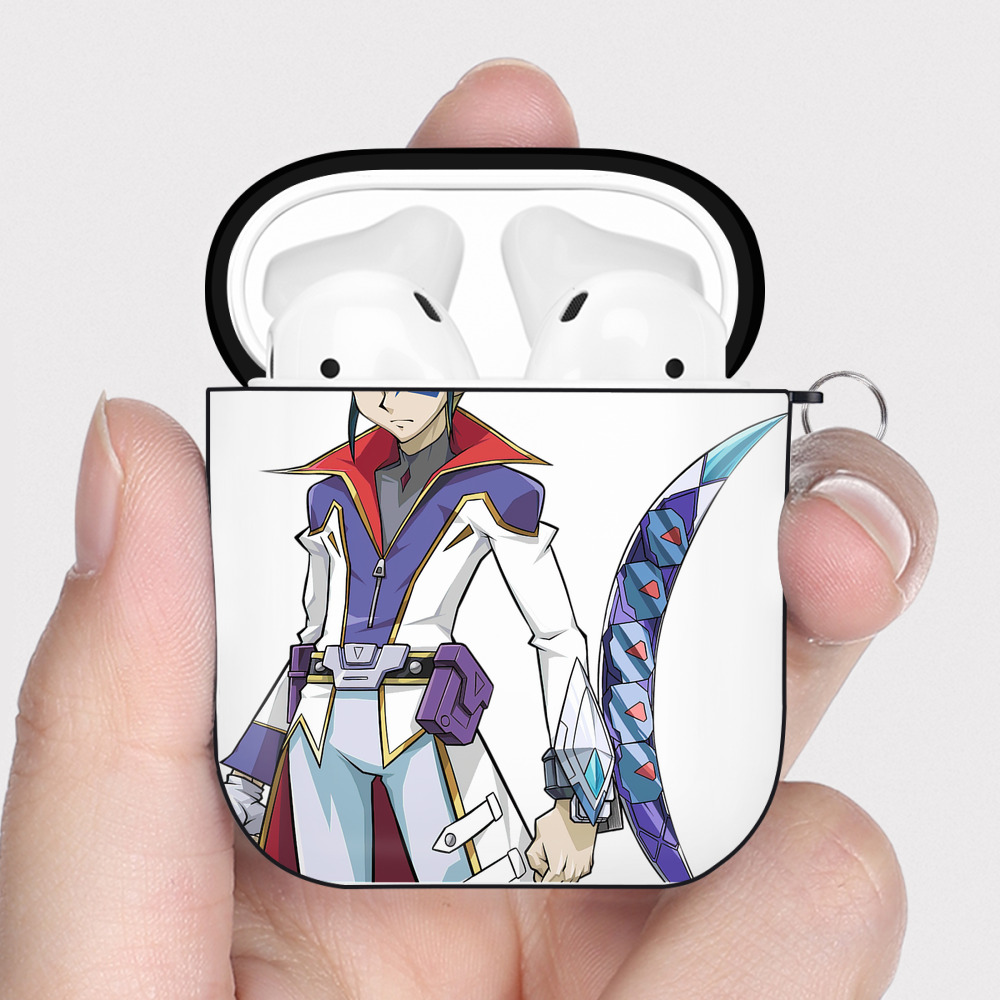 （画像用） 遊☆戯☆王 Yu-Gi-Oh! AirPods 第2世代保護ケース ハードシェル ブラック 耐衝撃・防指紋・カラビナ付き