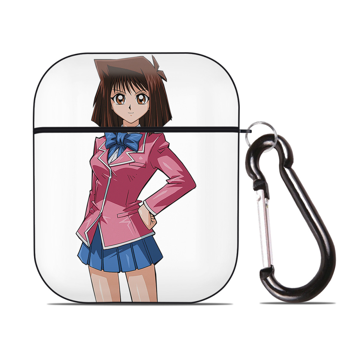 （画像用） 遊☆戯☆王 Yu-Gi-Oh! AirPods 第2世代保護ケース ハードシェル ブラック 耐衝撃・防指紋・カラビナ付き