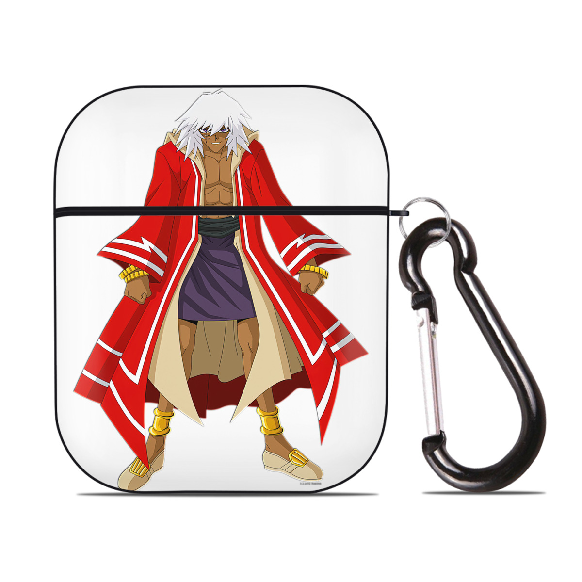 （画像用） 遊☆戯☆王 Yu-Gi-Oh! AirPods 第2世代保護ケース ハードシェル ブラック 耐衝撃・防指紋・カラビナ付き