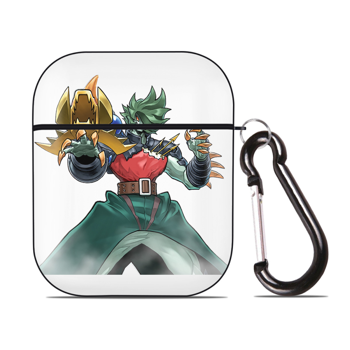 （画像用） 遊☆戯☆王 Yu-Gi-Oh! AirPods 第2世代保護ケース ハードシェル ブラック 耐衝撃・防指紋・カラビナ付き