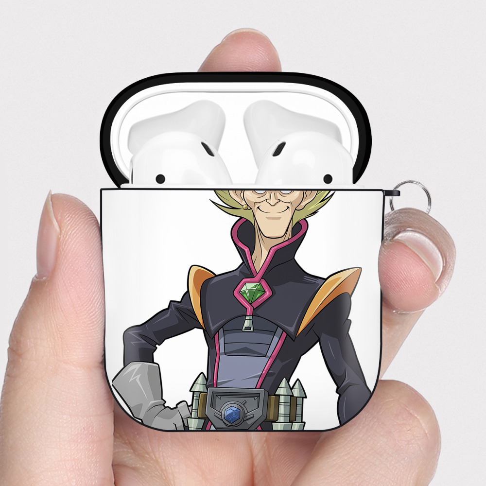 （画像用） 遊☆戯☆王 Yu-Gi-Oh! AirPods 第2世代保護ケース ハードシェル ブラック 耐衝撃・防指紋・カラビナ付き