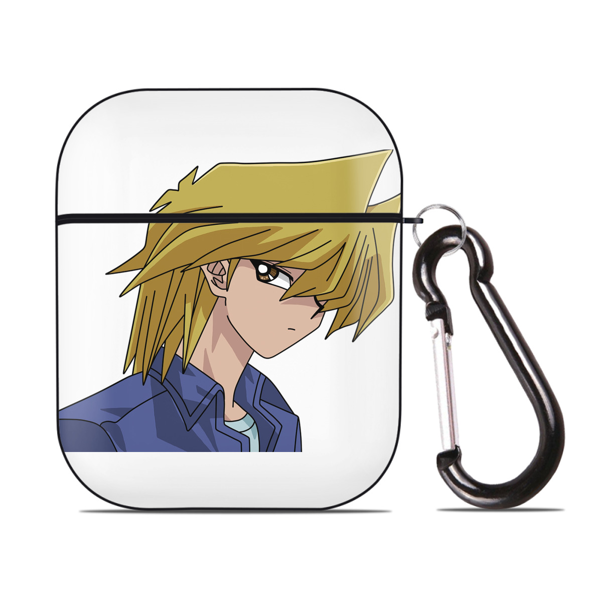 （画像用） 遊☆戯☆王 Yu-Gi-Oh! AirPods 第2世代保護ケース ハードシェル ブラック 耐衝撃・防指紋・カラビナ付き