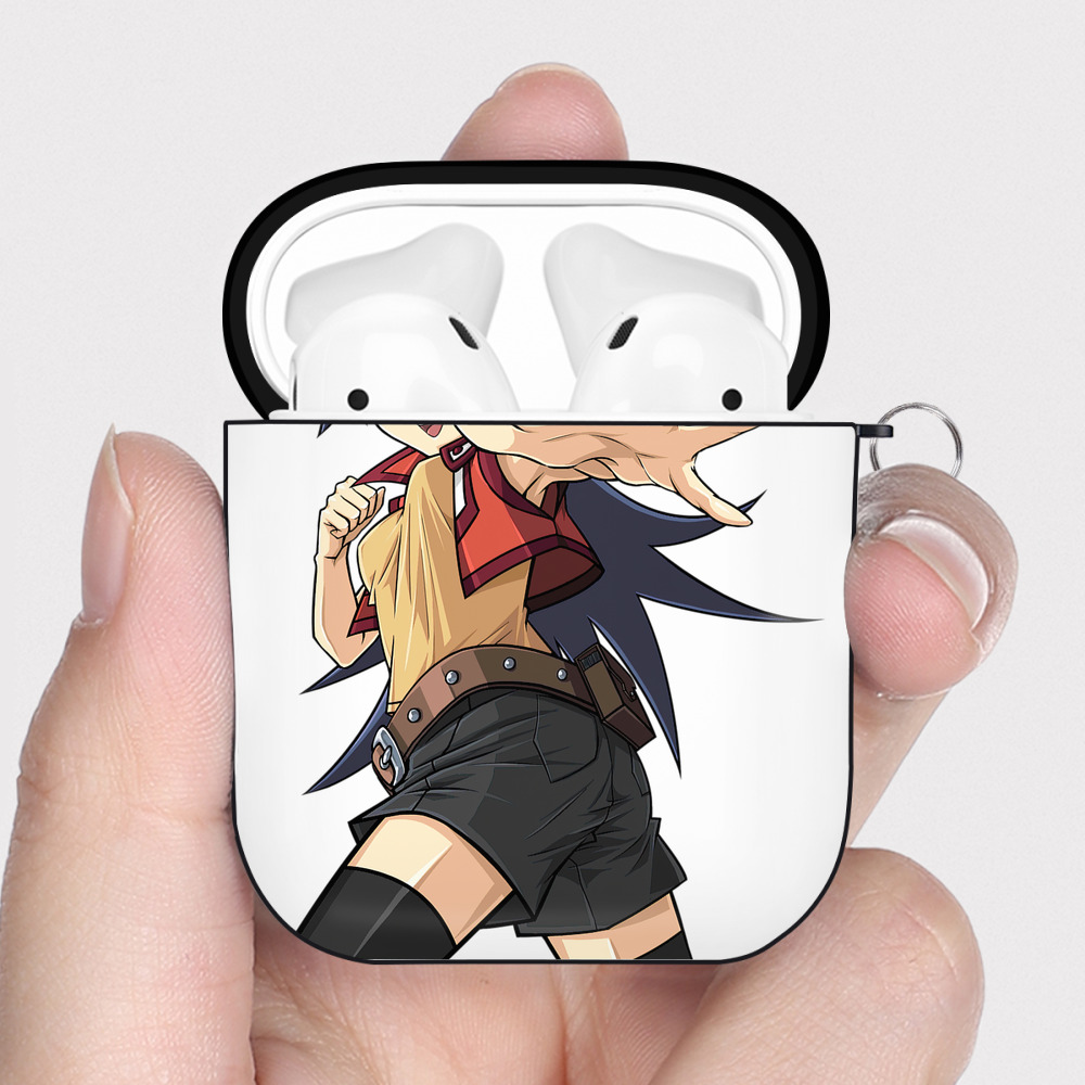 （画像用） 遊☆戯☆王 Yu-Gi-Oh! AirPods 第2世代保護ケース ハードシェル ブラック 耐衝撃・防指紋・カラビナ付き