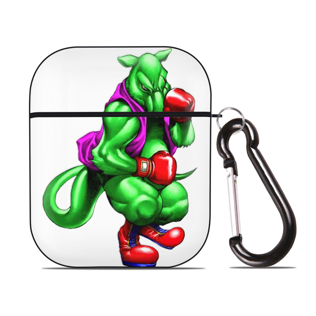 （画像用） 遊☆戯☆王 Yu-Gi-Oh! AirPods 第2世代保護ケース ハードシェル ブラック 耐衝撃・防指紋・カラビナ付き