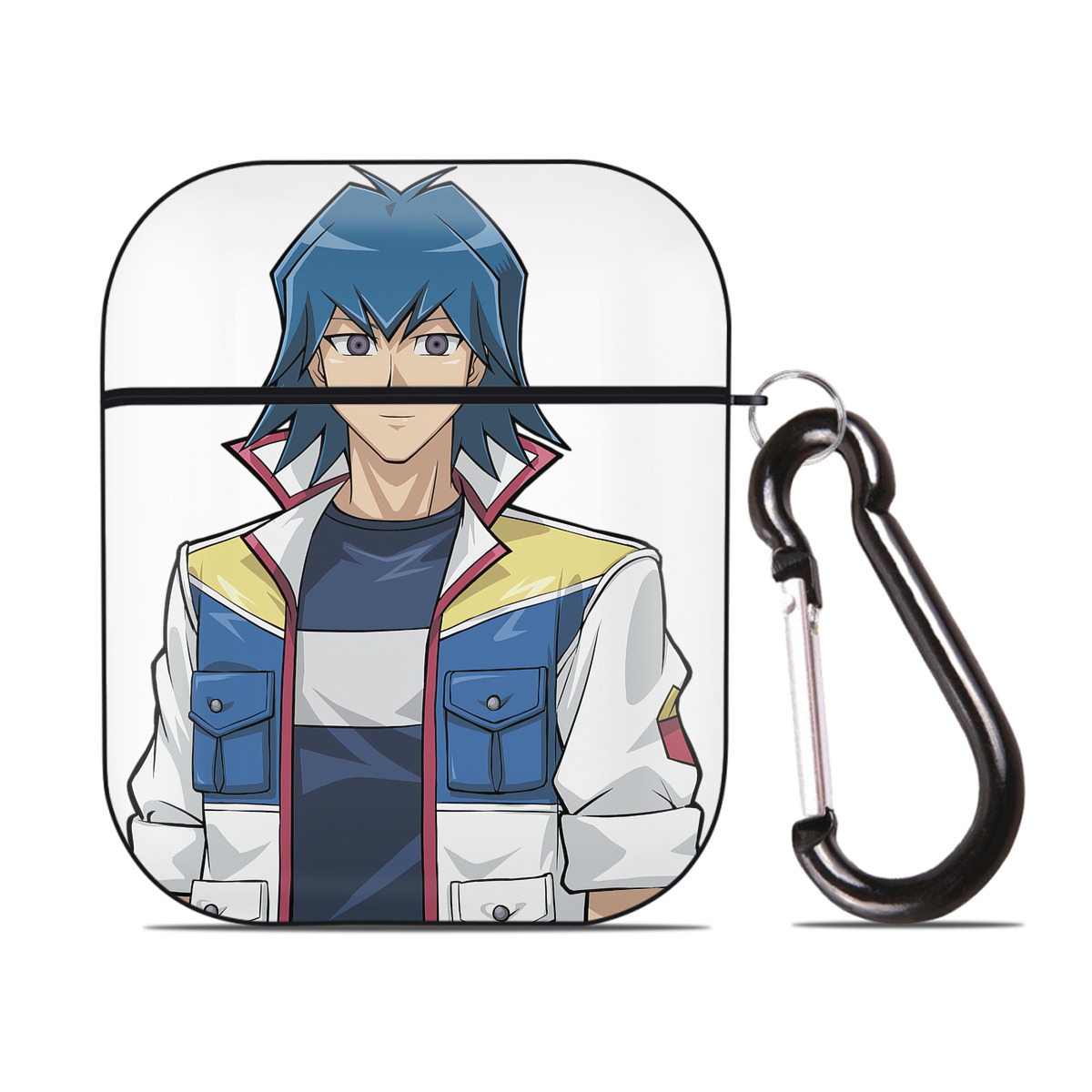 （画像用） 遊☆戯☆王 Yu-Gi-Oh! AirPods 第2世代保護ケース ハードシェル ブラック 耐衝撃・防指紋・カラビナ付き
