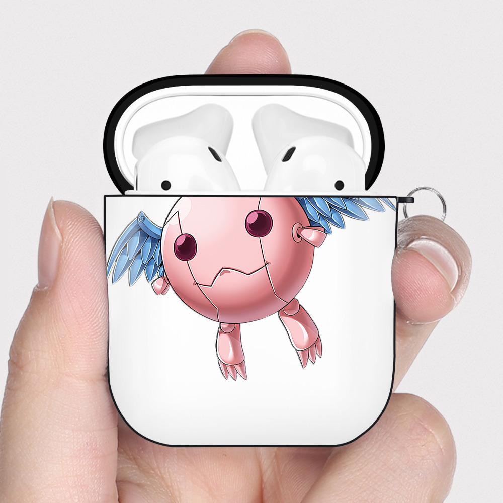 （画像用） 遊☆戯☆王 Yu-Gi-Oh! AirPods 第2世代保護ケース ハードシェル ブラック 耐衝撃・防指紋・カラビナ付き