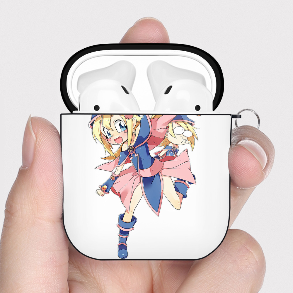 （画像用） 遊☆戯☆王 Yu-Gi-Oh! AirPods 第2世代保護ケース ハードシェル ブラック 耐衝撃・防指紋・カラビナ付き