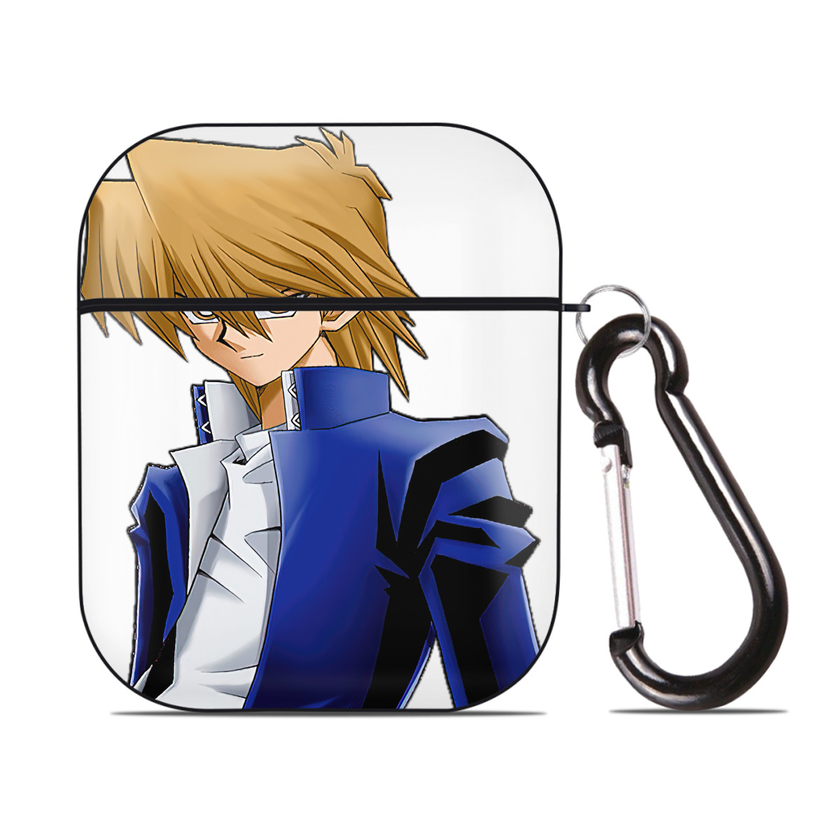 （画像用） 遊☆戯☆王 Yu-Gi-Oh! AirPods 第2世代保護ケース ハードシェル ブラック 耐衝撃・防指紋・カラビナ付き