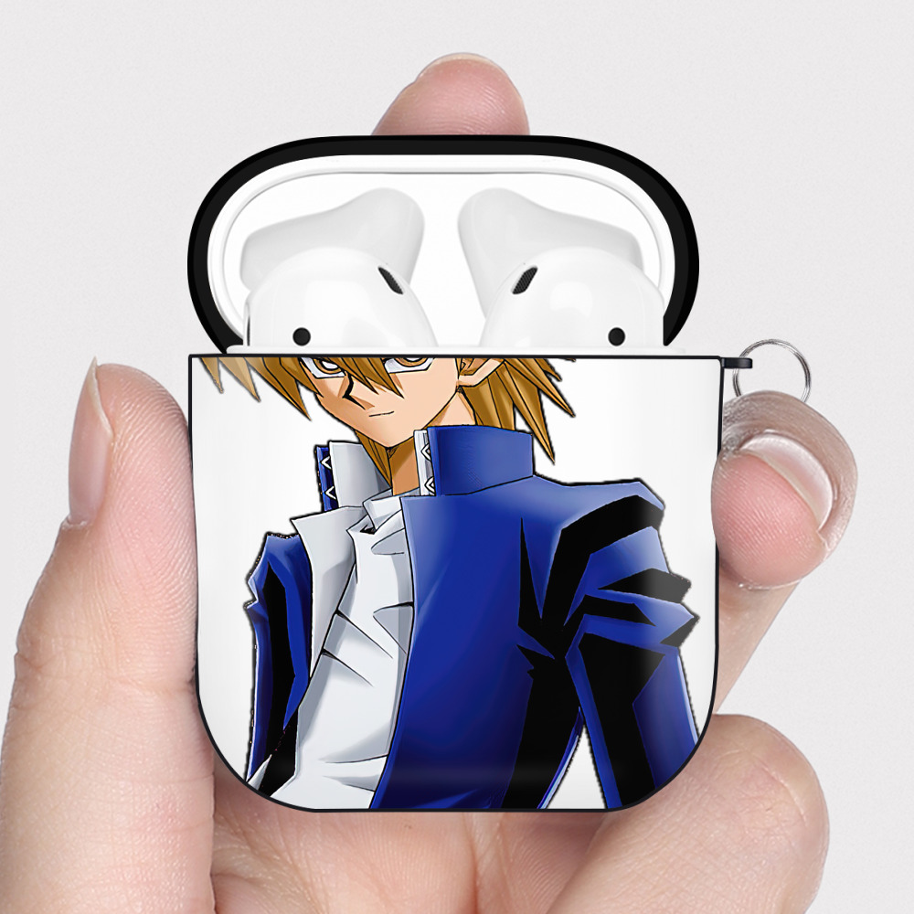 （画像用） 遊☆戯☆王 Yu-Gi-Oh! AirPods 第2世代保護ケース ハードシェル ブラック 耐衝撃・防指紋・カラビナ付き