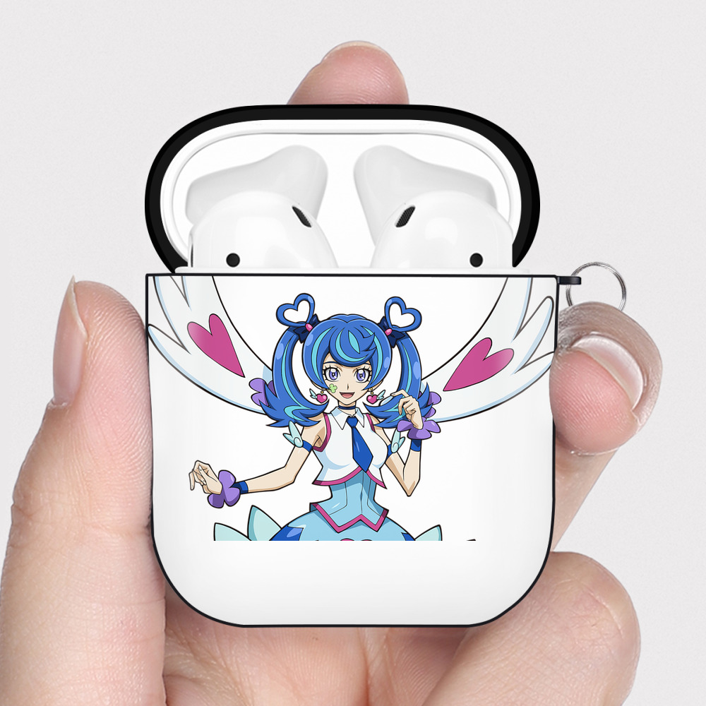 （画像用） 遊☆戯☆王 Yu-Gi-Oh! AirPods 第2世代保護ケース ハードシェル ブラック 耐衝撃・防指紋・カラビナ付き