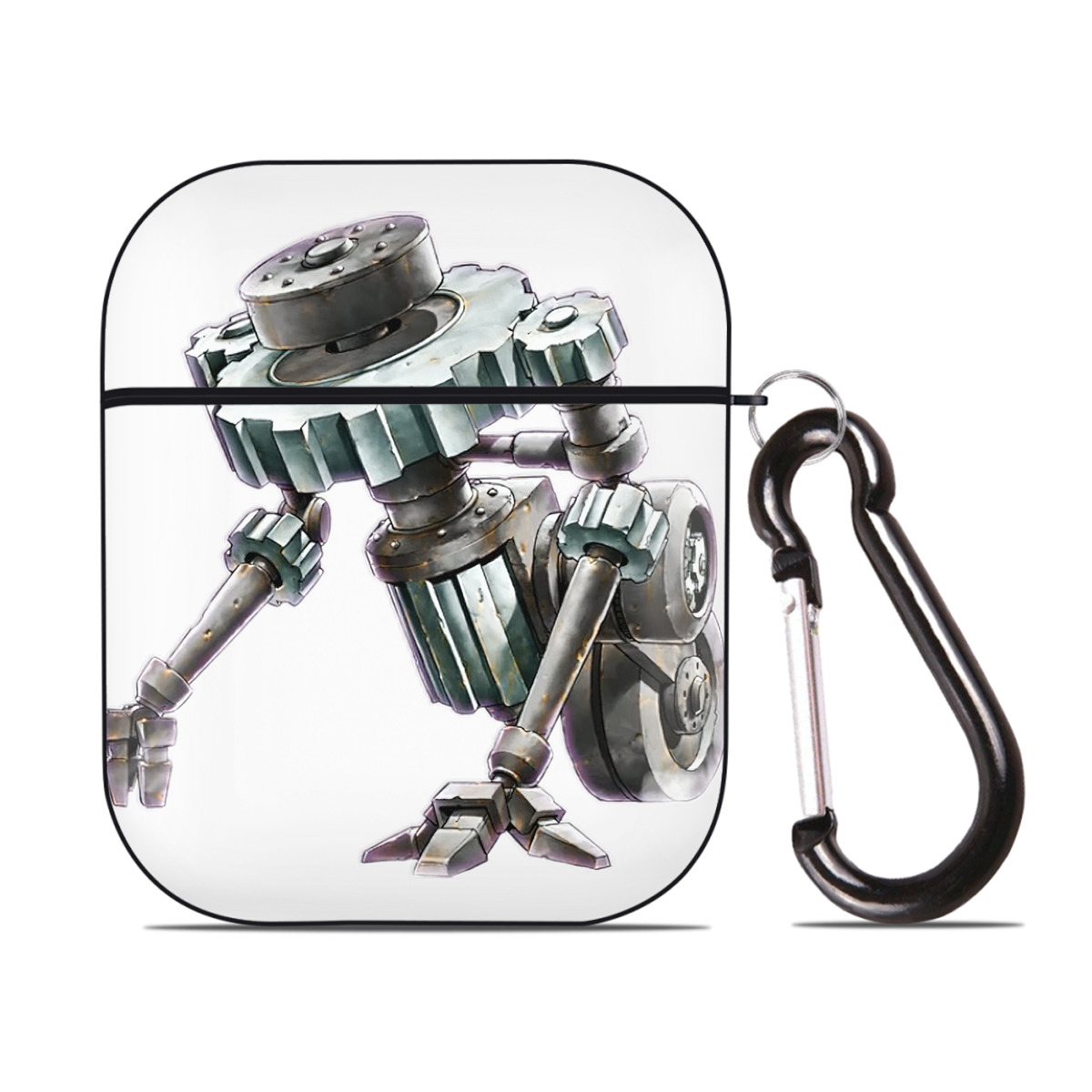 （画像用） 遊☆戯☆王 Yu-Gi-Oh! AirPods 第2世代保護ケース ハードシェル ブラック 耐衝撃・防指紋・カラビナ付き