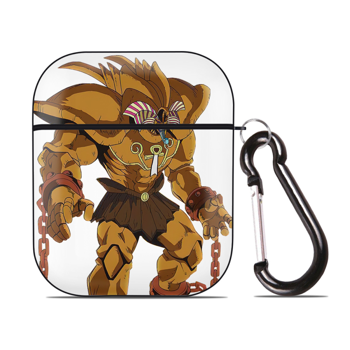 （画像用） 遊☆戯☆王 Yu-Gi-Oh! AirPods 第2世代保護ケース ハードシェル ブラック 耐衝撃・防指紋・カラビナ付き