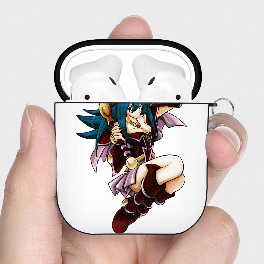 （画像用） 遊☆戯☆王 Yu-Gi-Oh! AirPods 第2世代保護ケース ハードシェル ブラック 耐衝撃・防指紋・カラビナ付き