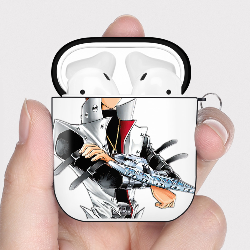 （画像用） 遊☆戯☆王 Yu-Gi-Oh! AirPods 第2世代保護ケース ハードシェル ブラック 耐衝撃・防指紋・カラビナ付き