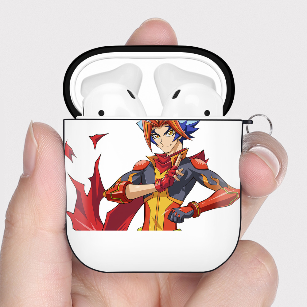 （画像用） 遊☆戯☆王 Yu-Gi-Oh! AirPods 第2世代保護ケース ハードシェル ブラック 耐衝撃・防指紋・カラビナ付き