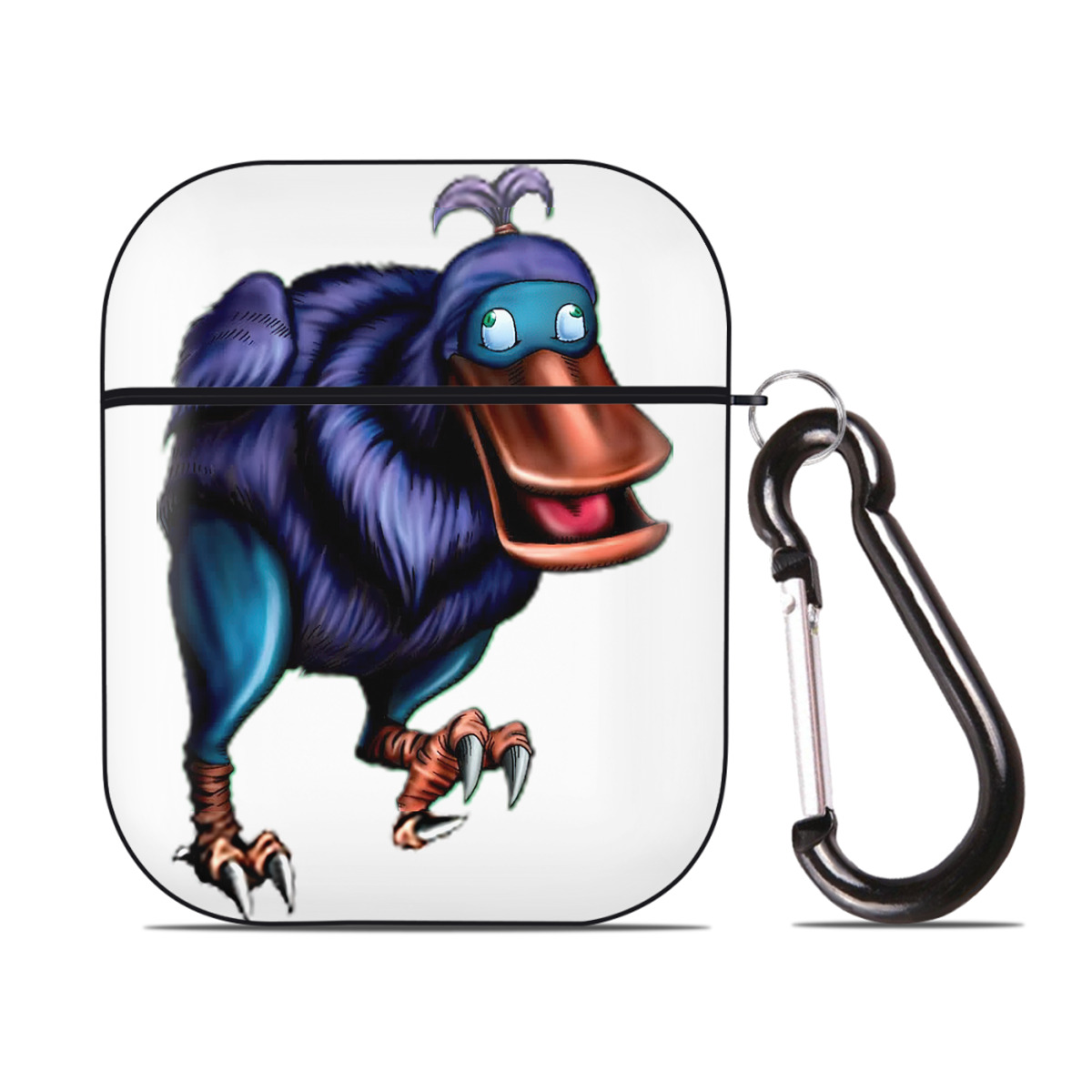 （画像用） 遊☆戯☆王 Yu-Gi-Oh! AirPods 第2世代保護ケース ハードシェル ブラック 耐衝撃・防指紋・カラビナ付き