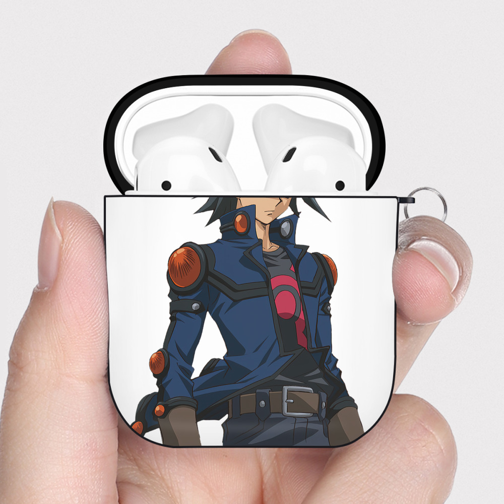 （画像用） 遊☆戯☆王 Yu-Gi-Oh! AirPods 第2世代保護ケース ハードシェル ブラック 耐衝撃・防指紋・カラビナ付き