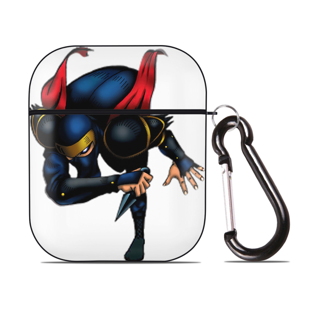 （画像用） 遊☆戯☆王 Yu-Gi-Oh! AirPods 第2世代保護ケース ハードシェル ブラック 耐衝撃・防指紋・カラビナ付き