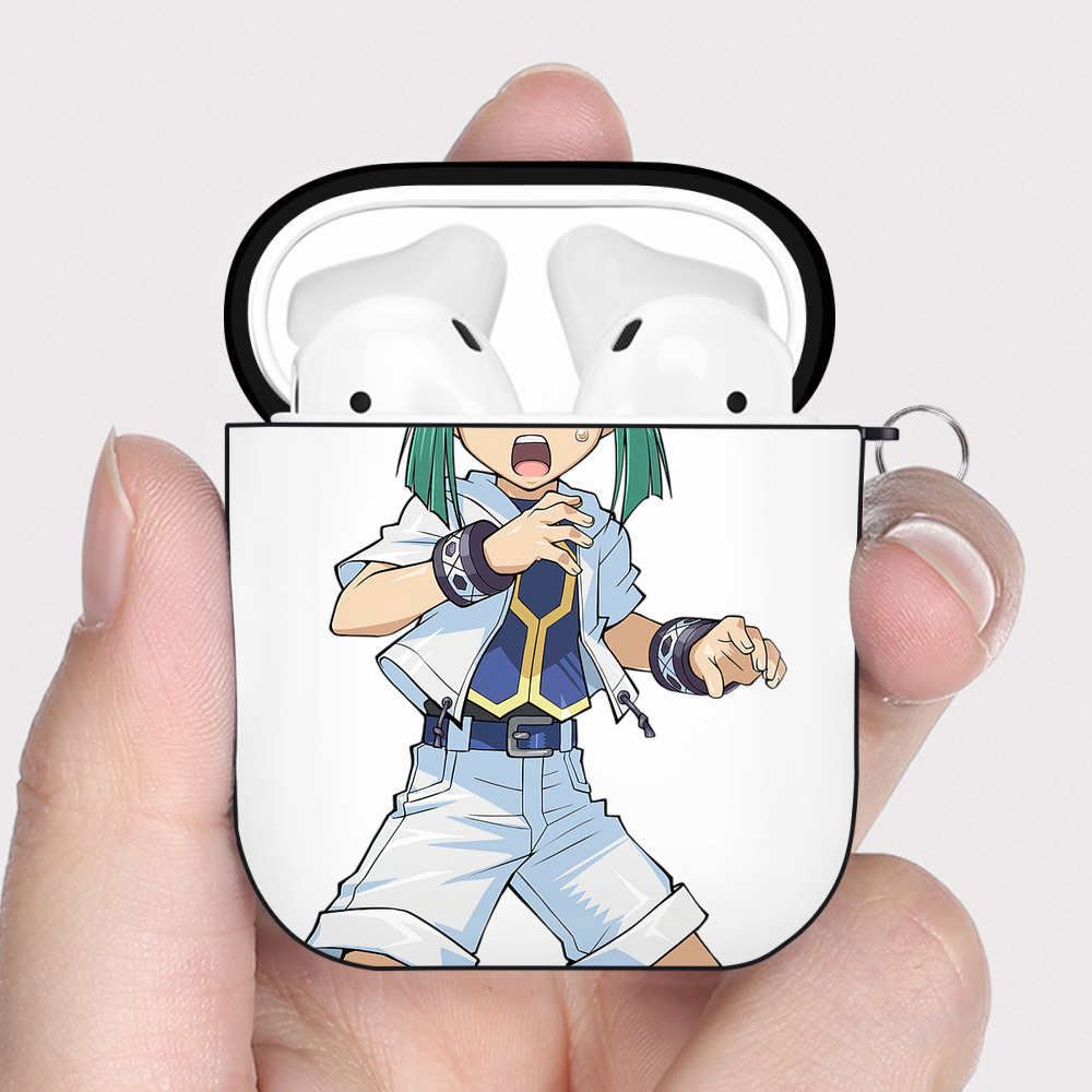（画像用） 遊☆戯☆王 Yu-Gi-Oh! AirPods 第2世代保護ケース ハードシェル ブラック 耐衝撃・防指紋・カラビナ付き