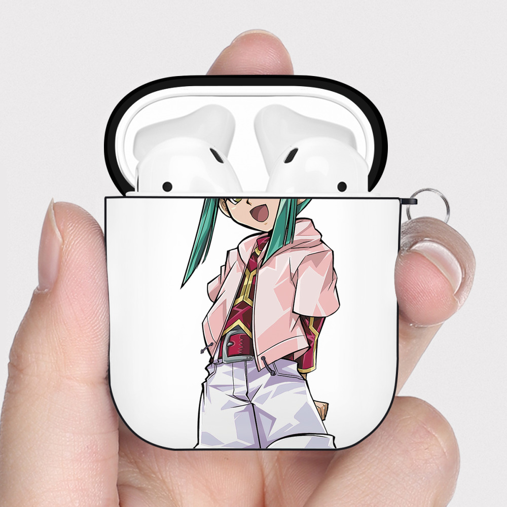 （画像用） 遊☆戯☆王 Yu-Gi-Oh! AirPods 第2世代保護ケース ハードシェル ブラック 耐衝撃・防指紋・カラビナ付き