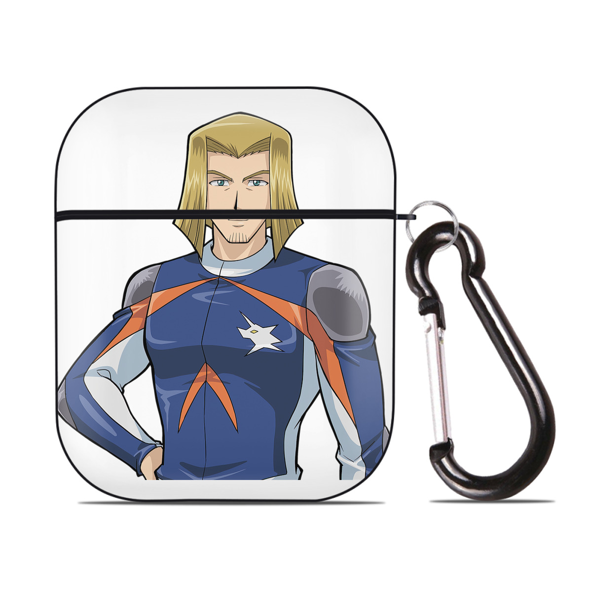 （画像用） 遊☆戯☆王 Yu-Gi-Oh! AirPods 第2世代保護ケース ハードシェル ブラック 耐衝撃・防指紋・カラビナ付き