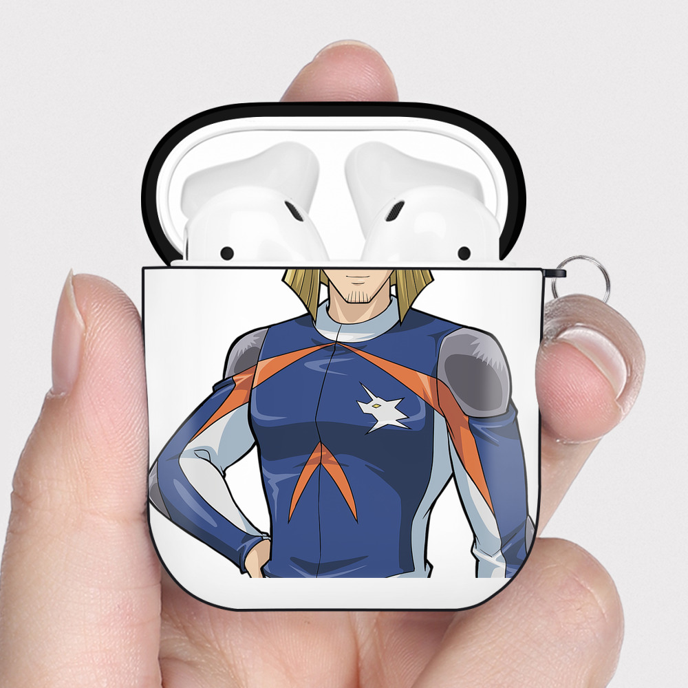 （画像用） 遊☆戯☆王 Yu-Gi-Oh! AirPods 第2世代保護ケース ハードシェル ブラック 耐衝撃・防指紋・カラビナ付き