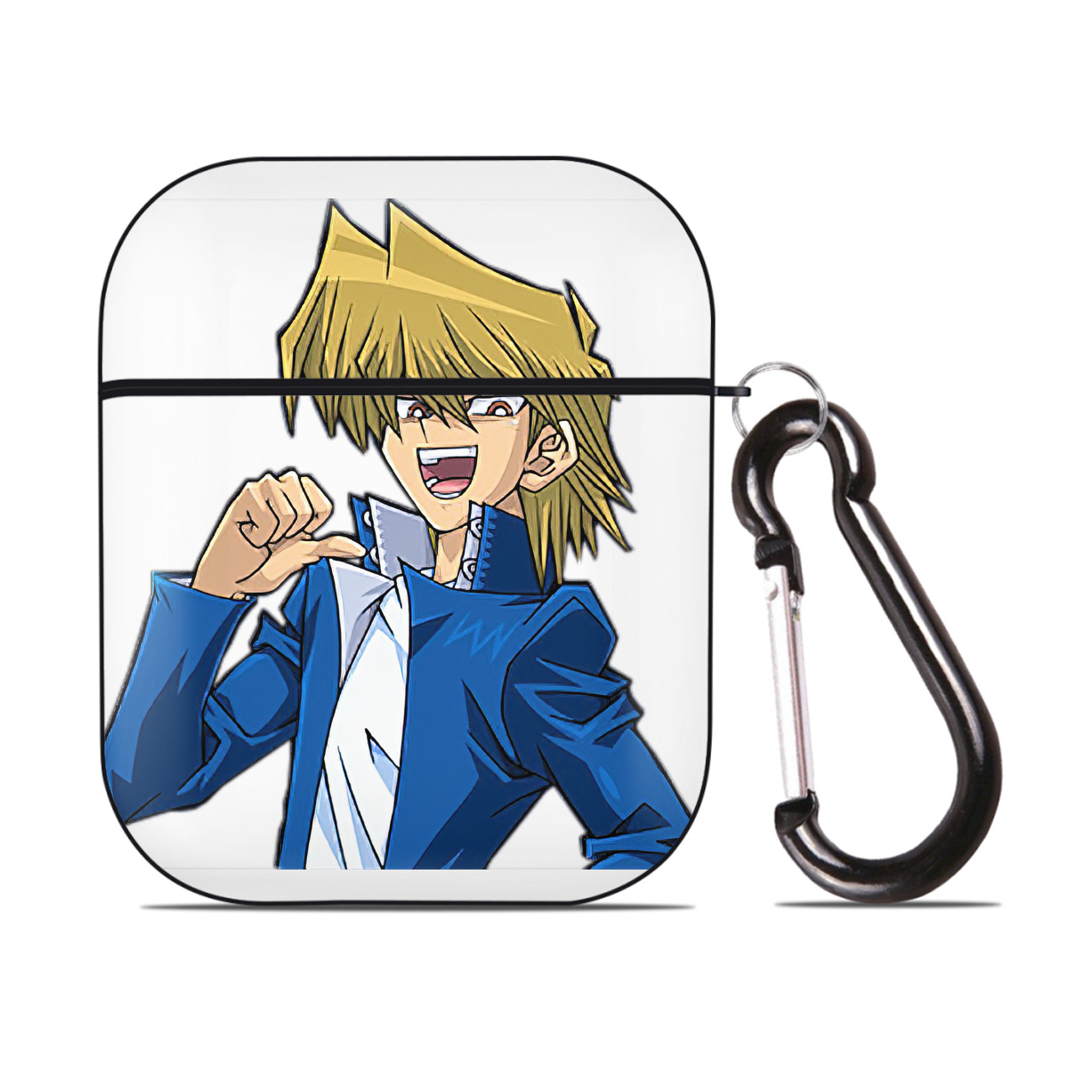（画像用） 遊☆戯☆王 Yu-Gi-Oh! AirPods 第2世代保護ケース ハードシェル ブラック 耐衝撃・防指紋・カラビナ付き