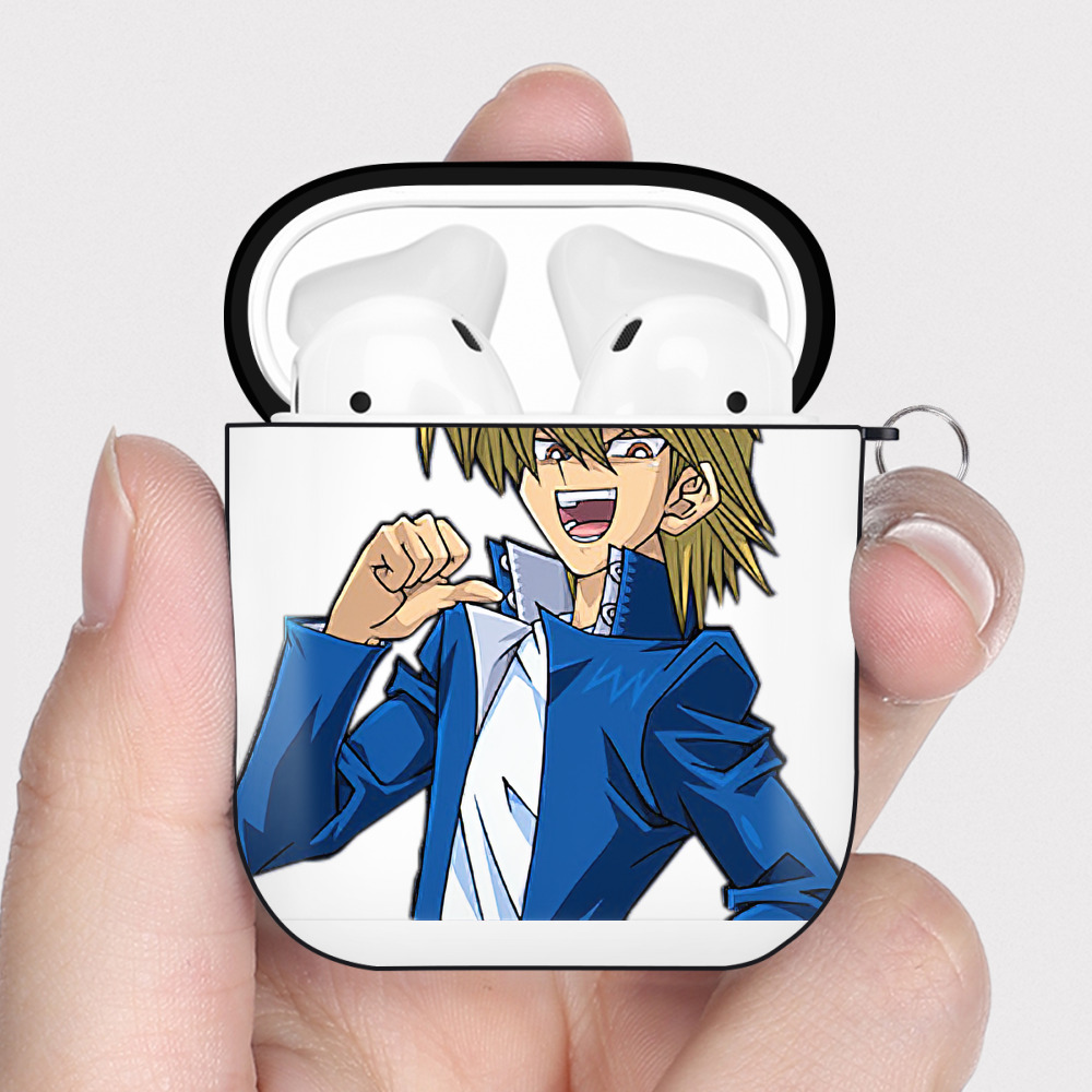 （画像用） 遊☆戯☆王 Yu-Gi-Oh! AirPods 第2世代保護ケース ハードシェル ブラック 耐衝撃・防指紋・カラビナ付き