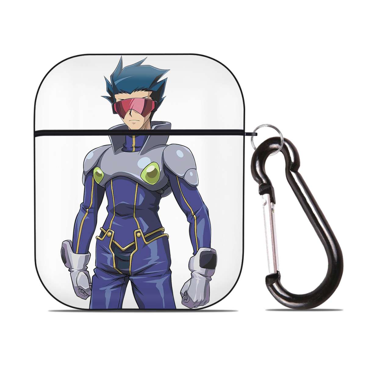 （画像用） 遊☆戯☆王 Yu-Gi-Oh! AirPods 第2世代保護ケース ハードシェル ブラック 耐衝撃・防指紋・カラビナ付き