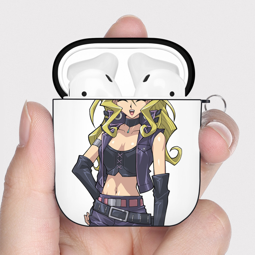 （画像用） 遊☆戯☆王 Yu-Gi-Oh! AirPods 第2世代保護ケース ハードシェル ブラック 耐衝撃・防指紋・カラビナ付き