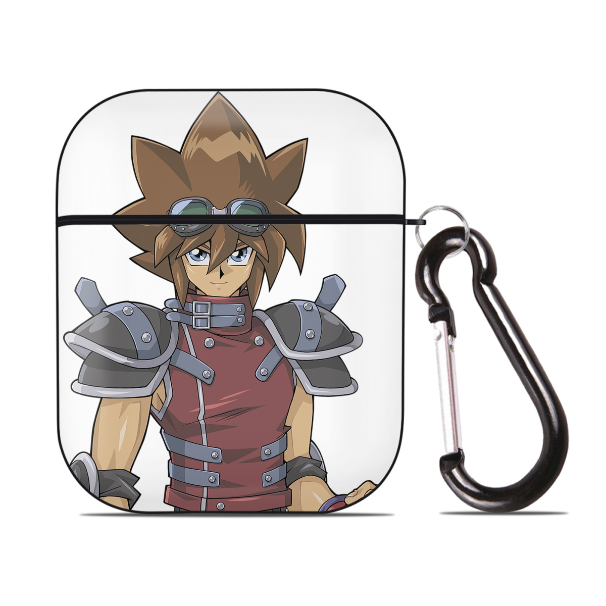 （画像用） 遊☆戯☆王 Yu-Gi-Oh! AirPods 第2世代保護ケース ハードシェル ブラック 耐衝撃・防指紋・カラビナ付き