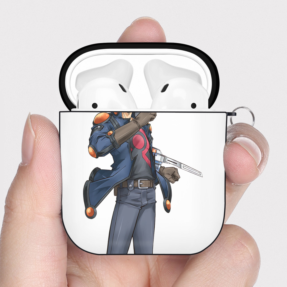 （画像用） 遊☆戯☆王 Yu-Gi-Oh! AirPods 第2世代保護ケース ハードシェル ブラック 耐衝撃・防指紋・カラビナ付き
